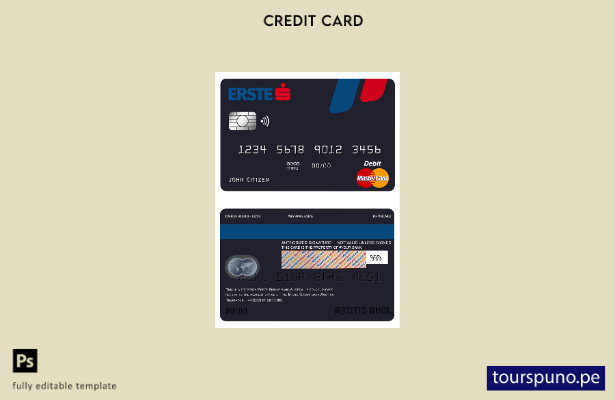lista para imprimir plantilla de mastercard del banco Austria Erste Group